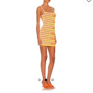 Rhea Open Stich Mini Dress In Rainbow